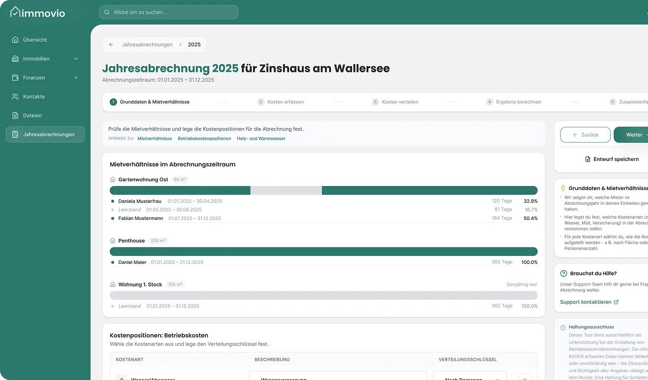 Jahresabrechnung erstellen in heyFranz Jahresabrechnung erstellen in heyFranz